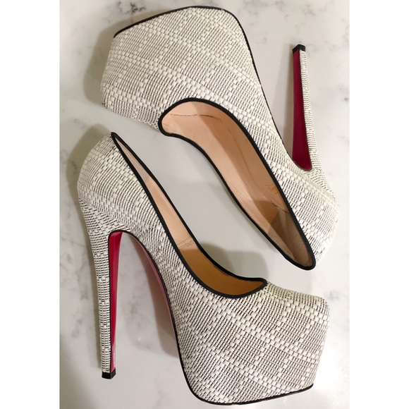 Christian Louboutin Raffia Daffodile Heels SZ 36 - Picture 7 of 16